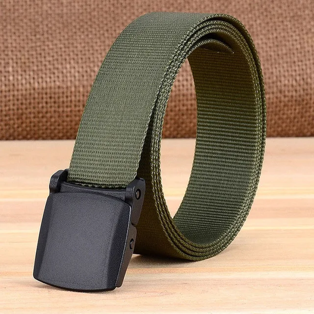 C Army green Лучший YBT унисекс нейлоновый ремень пластиковый ремень с пряжкой легкий Быстросохнущий предотвращающий аллергию Модный повседневный мужской и женский ремень - Цвет: C Army green