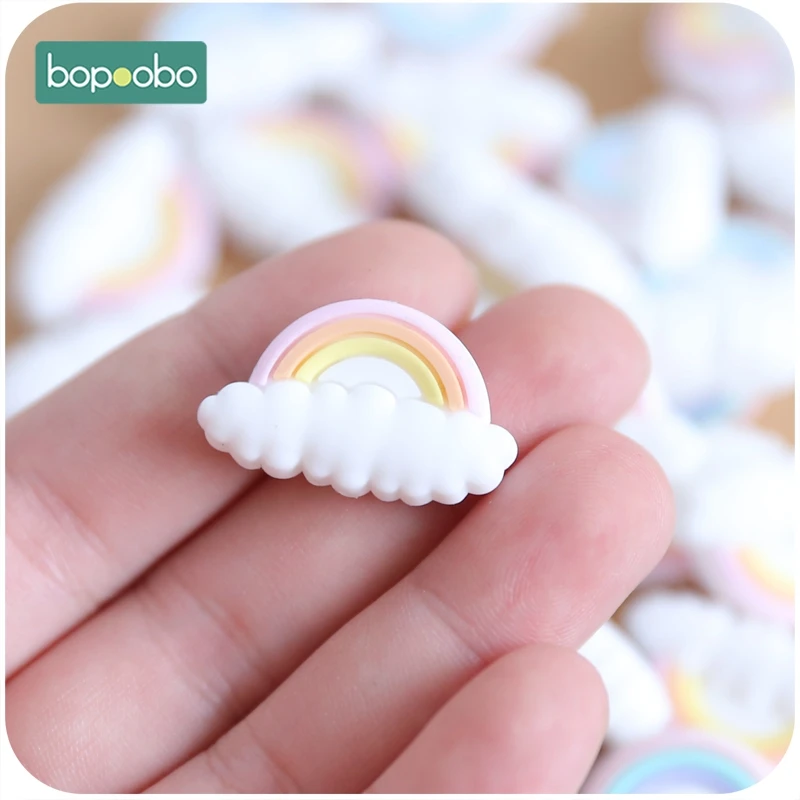 5pc Silicone Beads Tiny Rod Rodent Food Grade Baby Teether Rainbow Mini Cloud DIY Pacifier Chain Nursing Bracelet Baby Product