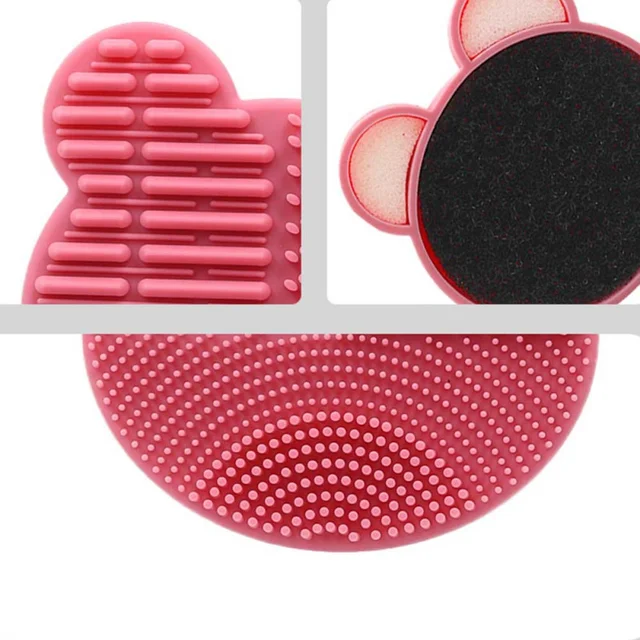Bear Makeup Brush Cleaner Washing Brush Pad Cleaning Mat Cosmetic Brush Cleaner Universal Make up Tool Scrubber Box 6