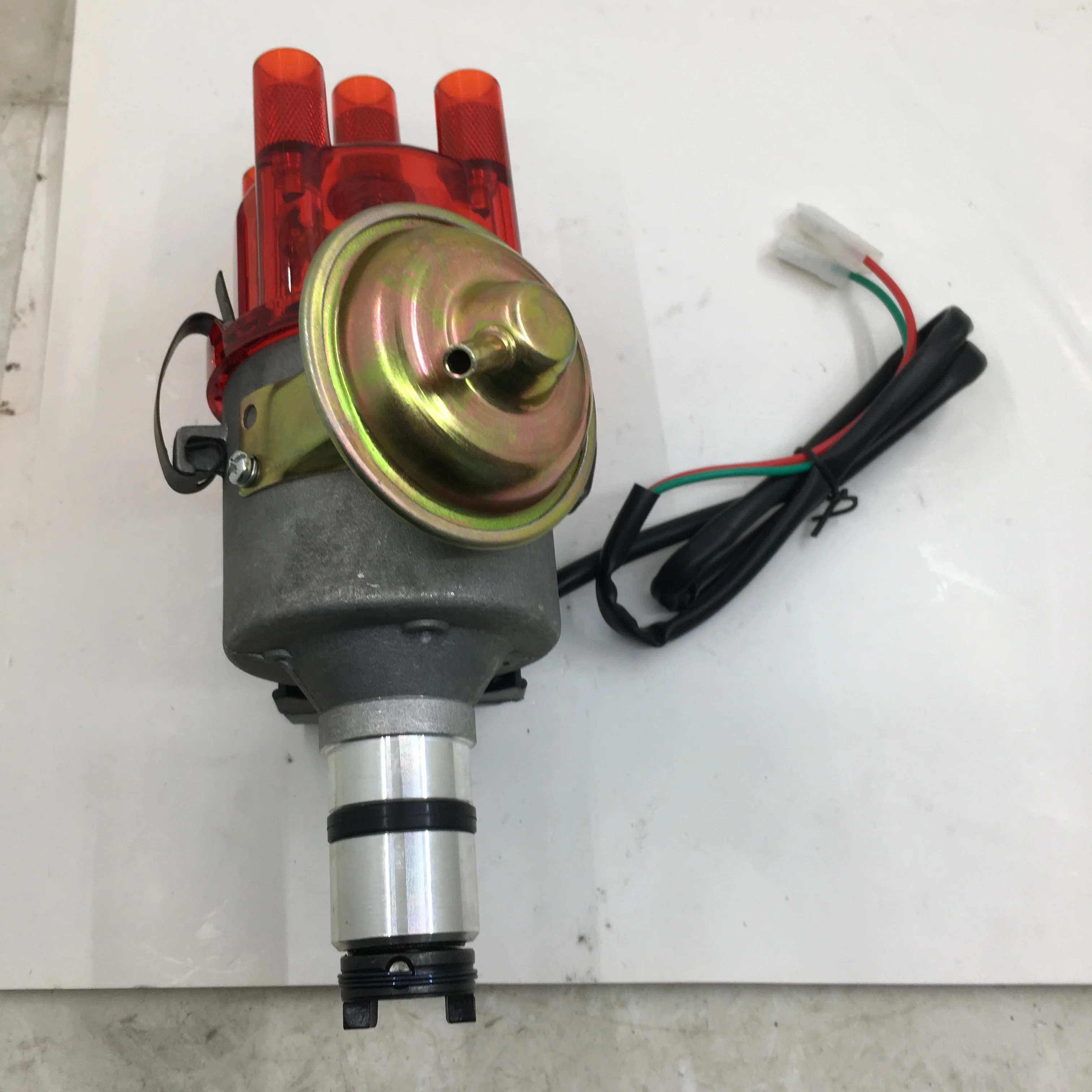 SherryBerg Complete Distributor for Empi 9437 Electronic All-In-One Vacuum Advance Distributor for VW Aircooled Engine Red Cap