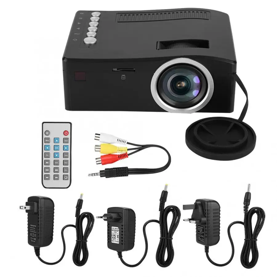 1080P мини-проектор AV/HDMI/USB/TF домашний светодиодный проектор 15-110in проекция с умным пультом дистанционного управления