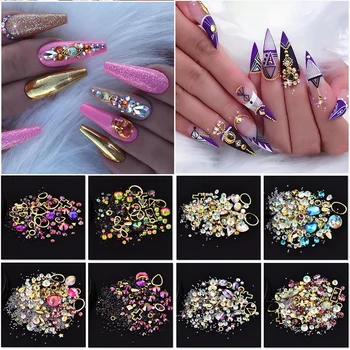 

Colorful Shinning Nail Rhinestones Sharp Flat Bottom Studs 3D Nail Decor Nail Art Decoration For Women Hot Sale
