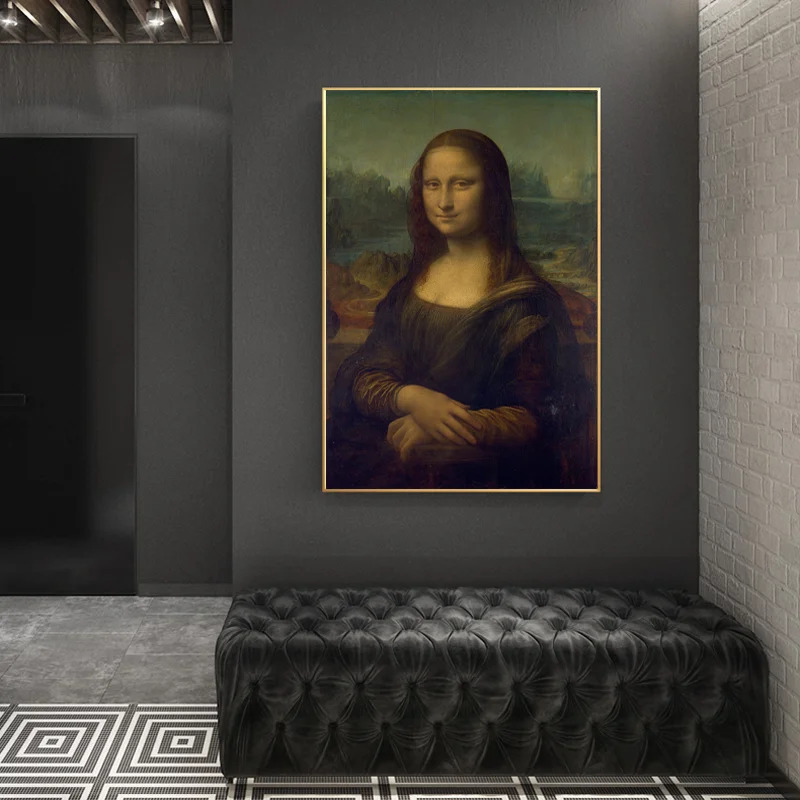 Классическая картина маслом Leonardo Da Vinci The Mona Lisa Smile холст с принтом постеры