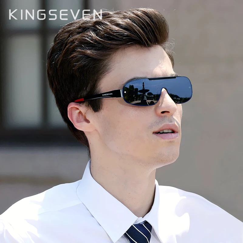 Comprar Nuevo diseño De KINGSEVEN Gafas para hombre De marca HD polarizadas Gafas De Sol para hombres Gafas De Sol con lentes integradas Gafas De Sol
