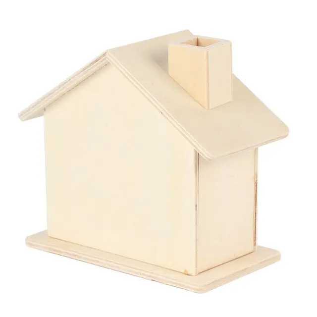 New Children Piggy Bank Baby Handmade DIY Baipi Wooden Coin House Chalet Save money Base Art Decor Toy Collectible Ornament Bank 3
