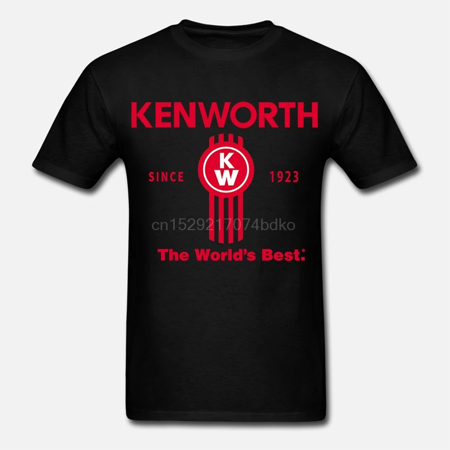 Новая Черная футболка с принтом логотипа грузовик kenworth размер S-3L круглым вырезом