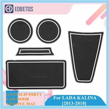 

KALINA Anti-Slip Dirty Door Groove Mat KALINA Car Door Mat For LADA KALINA 2013 2014 2015 2016 2017 2018 Rubber Interior Cup Pad
