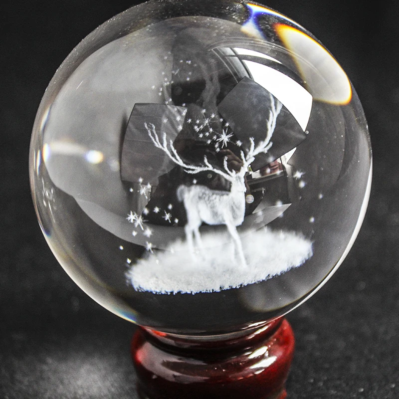 Хрустальный подарочный шар 3D стекло с лазерной гравировкой мяч фэн-шуй аксессуары для дома декоративный шар
