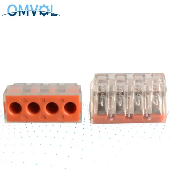 

PCT-104D Orange Push-In Compact Wire Wiring Connector 4 Pin Conductor Terminal Block 0.75-6mm2