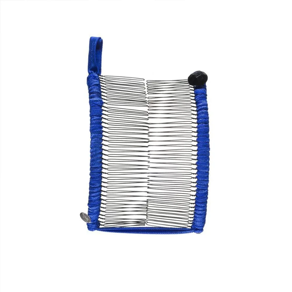 dark blue 30 comb Винтажная заколка для волос в форме банана Женская Расческа для ленивых волос Волшебная эластичная заколка для волос растягивающаяся расческа для волос аксессуары для Растягивающихся причесок - Цвет: dark blue 30 comb
