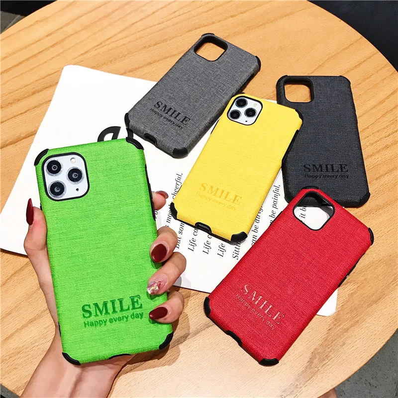 

Four Corners Shockproof Phone Case For iPhone 7 8 6 6s Plus 11 Pro Max Smile Solid Color Case For iPhone XR X XS MAX Matte Cover