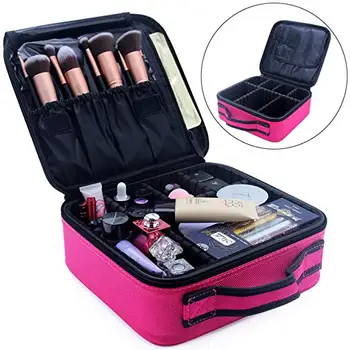 

Upgrade Cosmetic Storage Bag for Women Portabable Makeup Case Large Travel Makeup Organizer with Adjustable Dividers