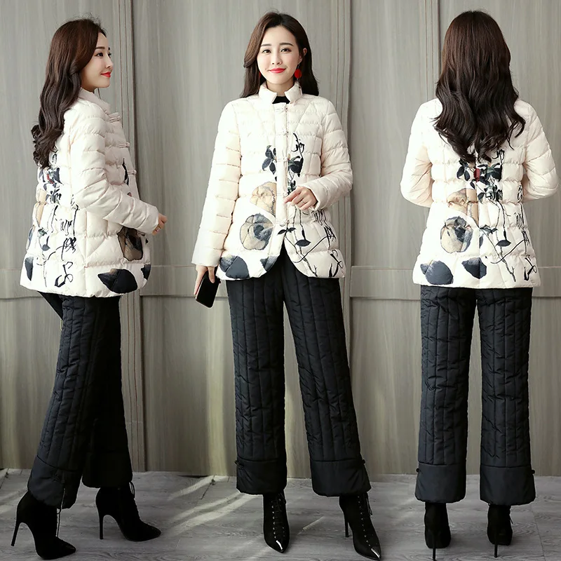 

Printed Trend Joint Elegant Fashion Casual 2019 Winter Set