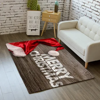 

Christmas Decoration Printing Super Soft Velvet Print Living Room Carpet Bedroom Floor Mat Bathroom Mat Doormat Foot Pad