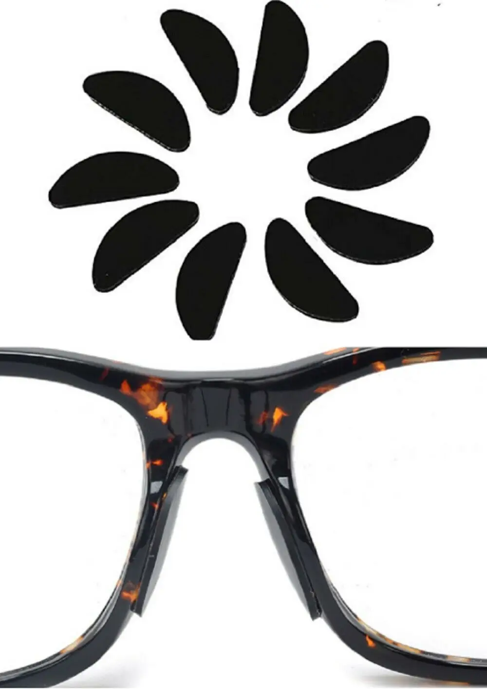 5Pairs Glasses Nose Pads Adhesive Silicone Nose Pads Non-slip White Thin Nosepads for Glasses Eyeglasses Eyewear Accessories