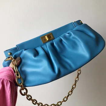 

Fashionable Fold Soft Leather Dumpling Armpit Bag Multi-Compartment Single Shoulder Diagonal Bag Lady Chic unique Handbags