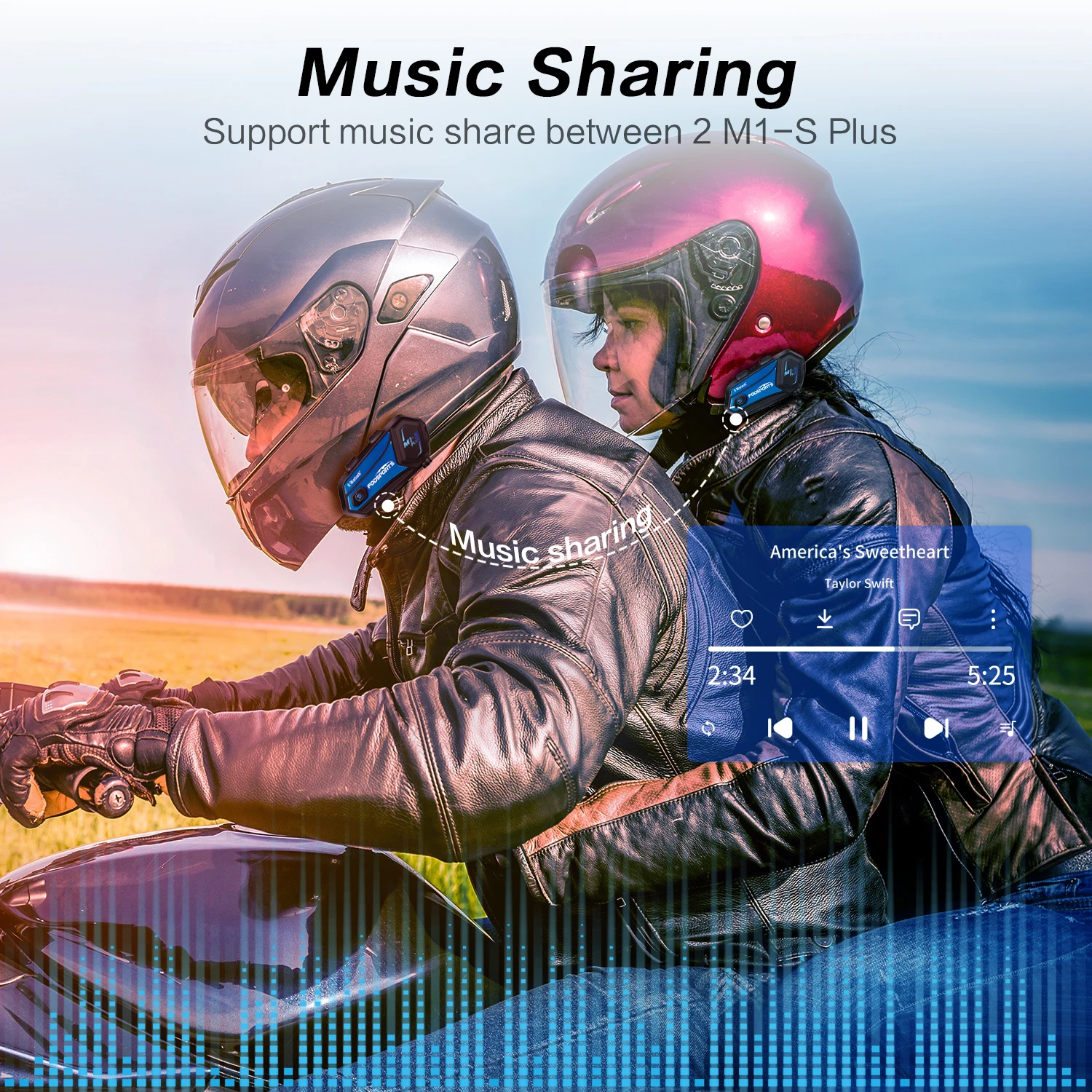 Fodsports M1-S Plus Bluetooth Helmet Intercom Headset