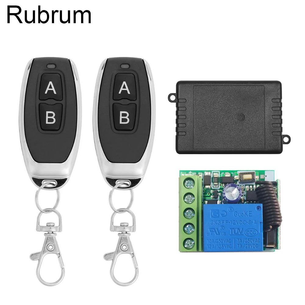 

Rubrum 433Mhz Universal Wireless Remote Control Switch DC 12V 1CH Relay Receiver Module + RF Transmitter Electronic Lock Control