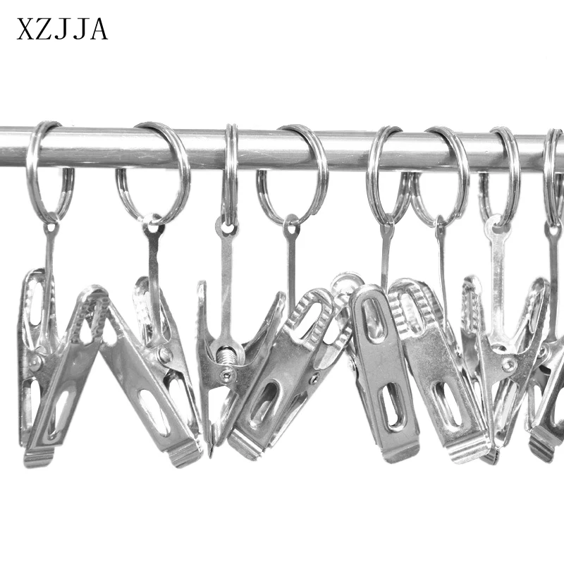 XZJJA 3-10 шт 304 занавес из нержавеющей стали висячие кольца зажимы набор душевой карниз для занавески крючки Аксессуары и заколки металлические для белья зажим