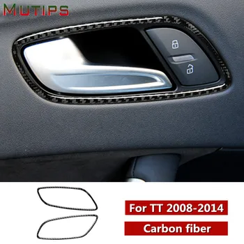 

Mutips car inner door handle bowl cover carbon fiber sticker accessories interior for Audi tt 8n 8J MK1 MK2 Mk3 TTRS 2008-2014
