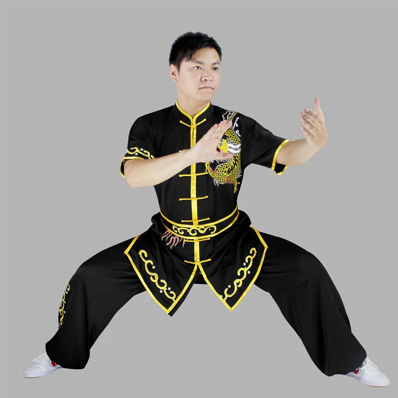 

Chinese Martial Arts Embroidery Taiji Clothing Long and Short Sleeve Martial Arts Clothing Inch Boxing Performance Training Suit