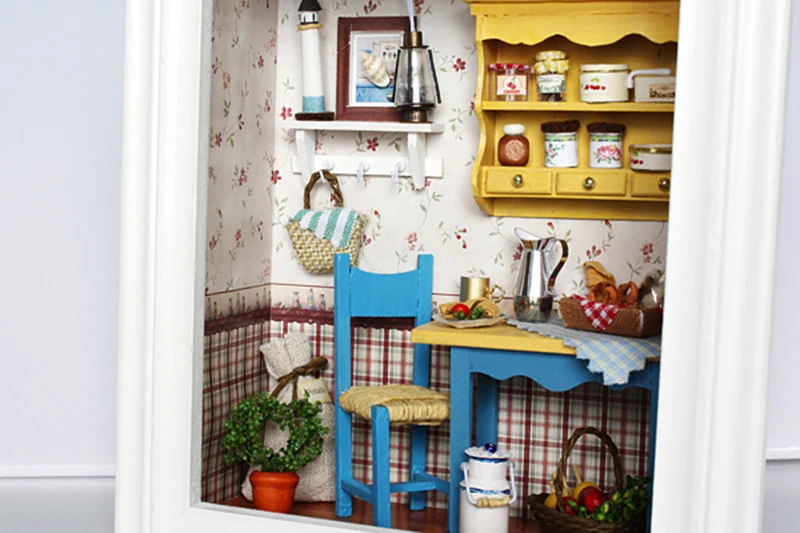Игрушки для детей Кукольный дом с деревянной рамкой Миниатюрный Кукольный домик с мебельными комплектами DIY модель дома сборка ремесло подарок на день рождения