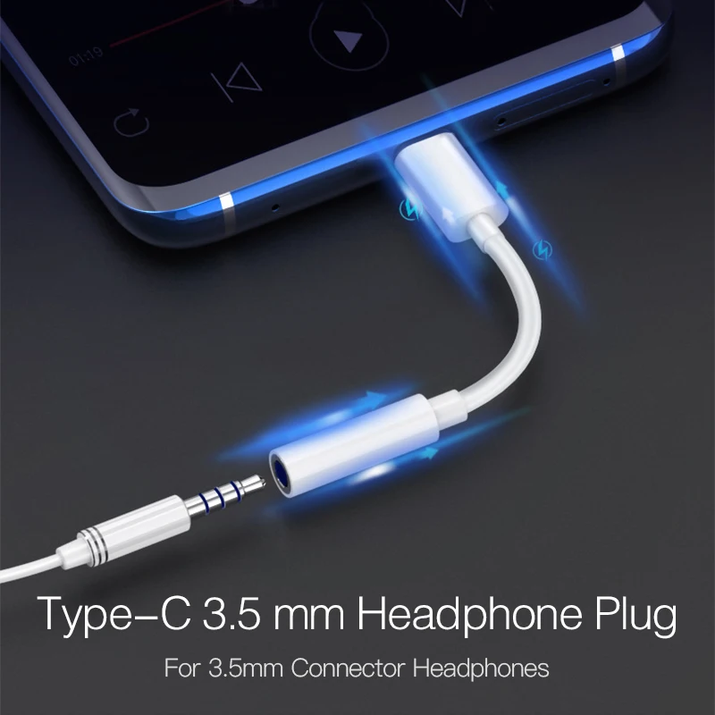 Аудиокабель для наушников type-C-3,5 мм AUX для huawei mate 20 P30 pro Xiaomi Mi 8 9 SE type C-3,5 Jack