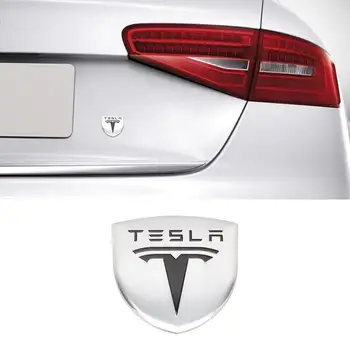 

Metal Sticker For Tesla Logo Roadster Cybertuck Model 3 S X Y Body Sticker Alloy Automobile Decoration Emblem Decals Badge Decal