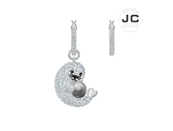 

New Fashion Charms Silver 925 Original Copy Female Jewelry,SWAn POLAR Cute Seal Multiple Wear Earrings With Logo 5491550 Gift