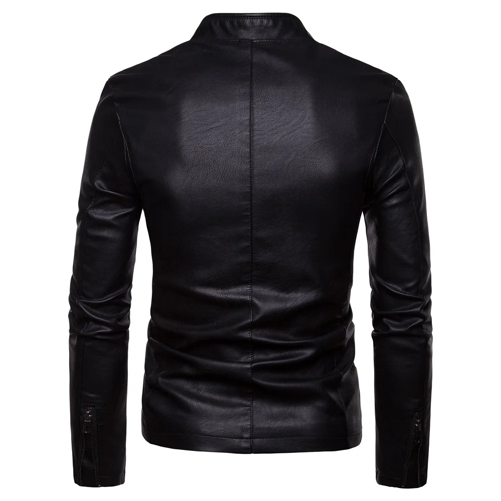 Мужская кожаная куртка, Черная байкерская куртка, высокое качество, кожаная куртка пилота, приталенная мотоциклетная куртка, повседневная кожаная куртка