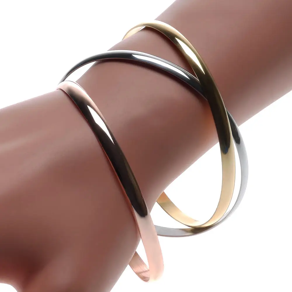 Stainless Steel Bracelet Jewelry Women Gifts Bracelet Chains Stainless Steel 3 Color Set Bracelets Bangles Accessory Carter Bracelets