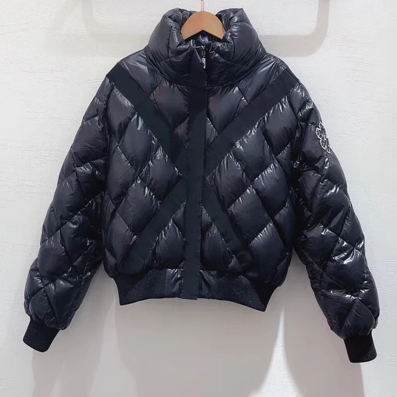 

Black Down Jacket Women Winter Warm Down Jacket Female Overcoat Slim Zipper Jackets Coat