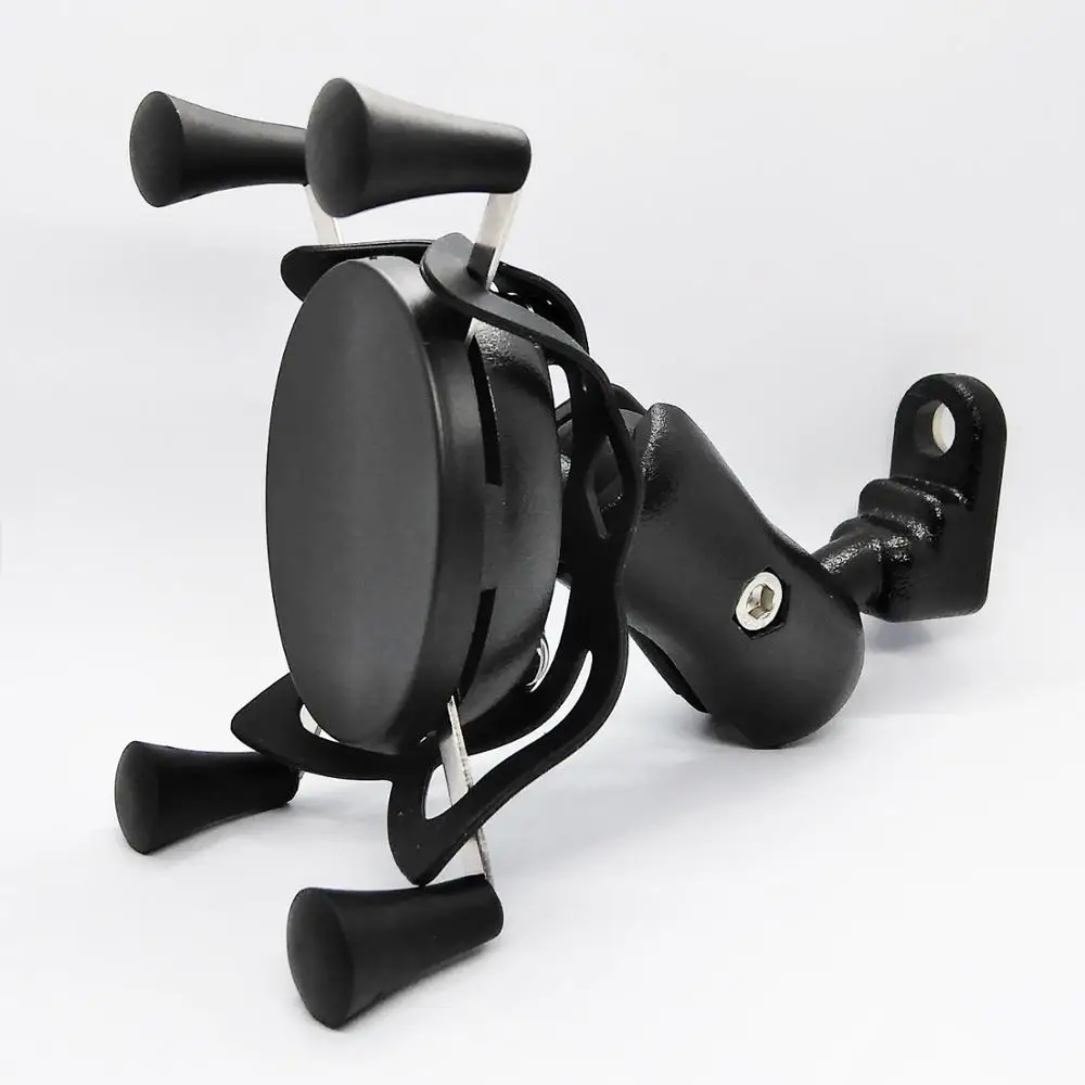 

Scooter Mirror Mount X Grip Clamp Phone Holder Rear View Cell Phone Stand with Rubber Band for 4-6 inch Cell Phone PDA and GPS