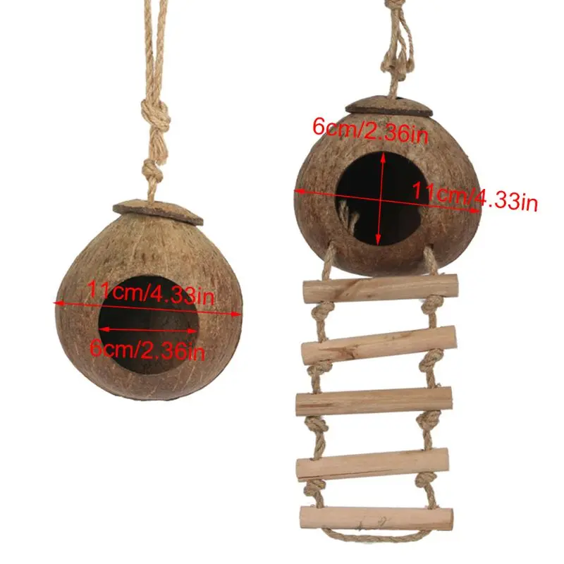 Птицы Кокосовая оболочка разведение гнездо Птичий дом Тигровая кожа жемчужная птица гнездо для попугая большая птица гнездо теплое анти-укус Птичье гнездо