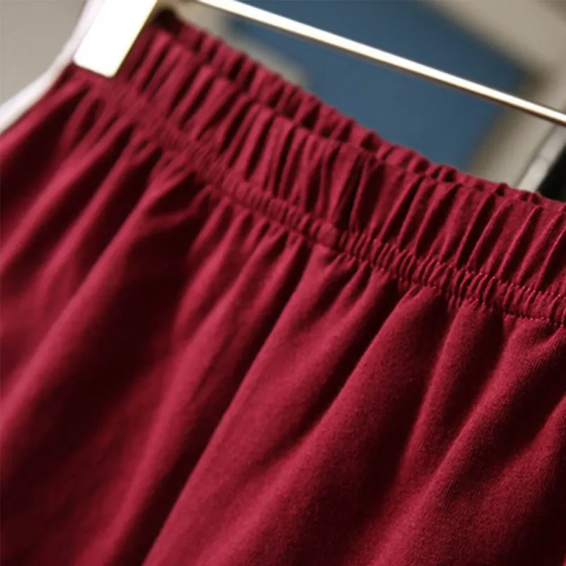 Women Cotton Blend Summer Shorts Pants Contrast Binding Side Split Elastic Waist Patchwork Casual Short Pant FreeShipping x