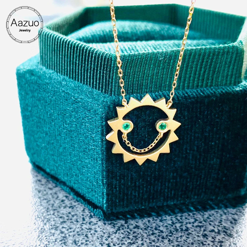 

Ожерелье Aazuo женское из настоящего желтого золота 18 К