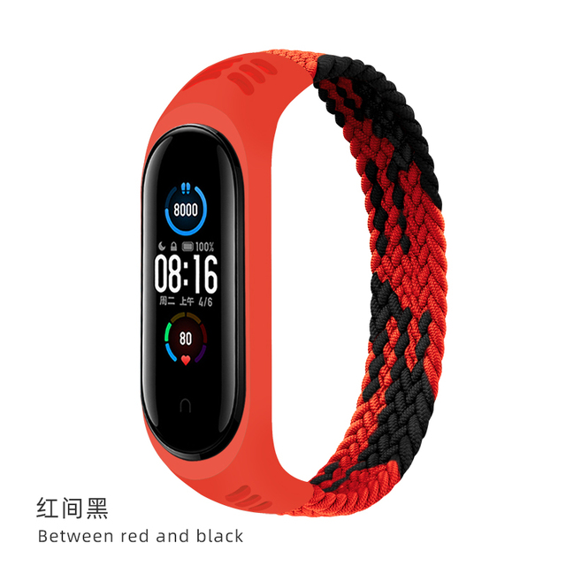 for Mi band 5 Strap Nylon Braided Solo Loop pulseira bracelet Miband 6 5 4 3 NFC strap