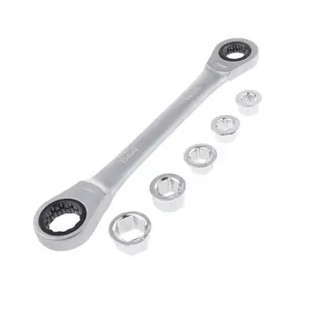 

6pcs Ratchet Wrench Socket Allen Key DIY Multi-function Chrome Vanadium Steel Spanner Car Repair Hand Tool Supplies