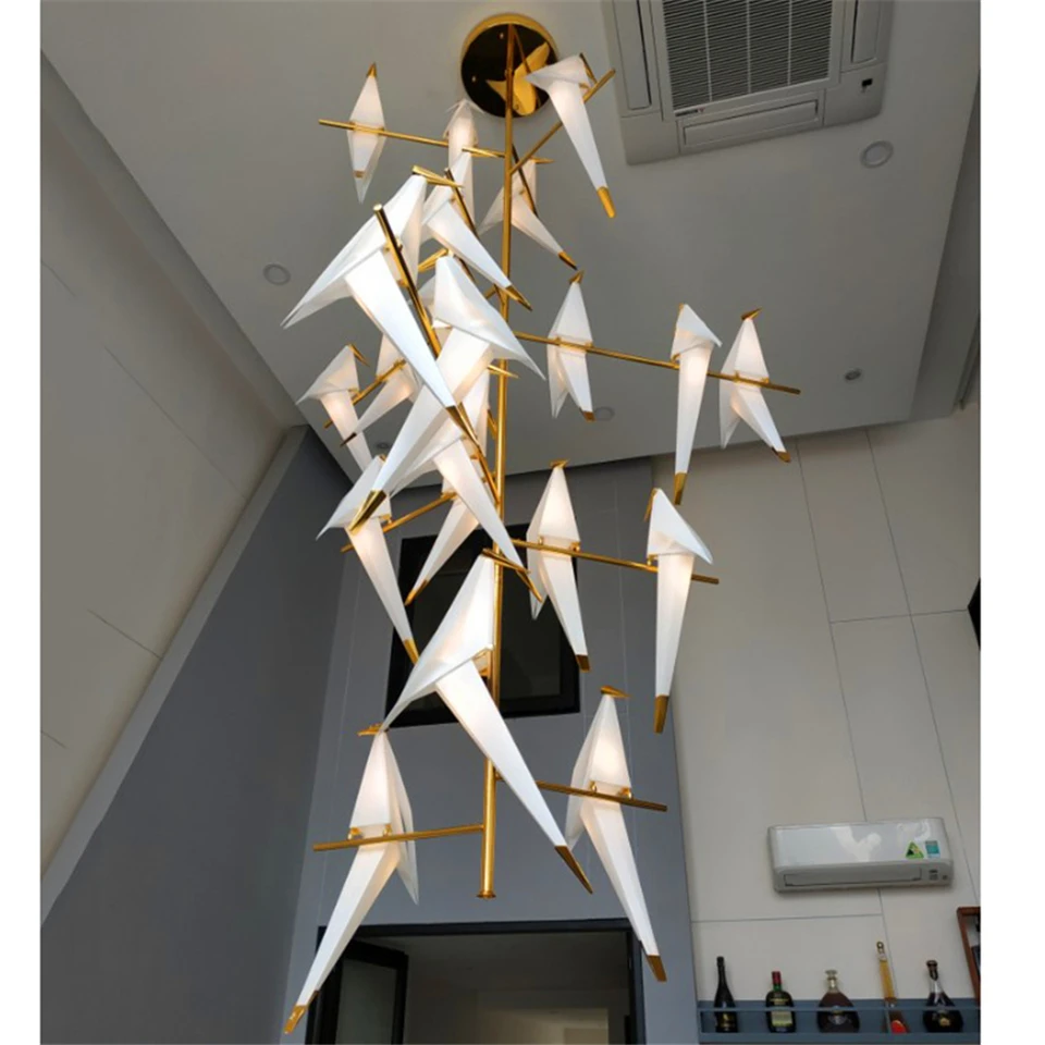 Скандинавские акриловые подвесные светильники для птиц висячая лампа для спальни, гостиной, столовой, внутреннего декора, подвесные светильники для кухни