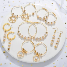 Khích To Tròn Trái Tim Rỗng Tua Rua Bông Tai Dài Cho Nữ Thời Trang Bé Gái Dân Tộc Giả Ngọc Thả Bông Tai Trang Sức(China)