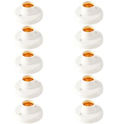 Promotion! 10Pcs E27 Plastic Screw Lamp Holder Round Lamp Holder Bulb Socket Holder Adapter