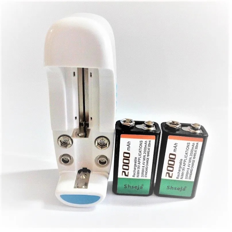 Large-capacity 2000mAh 9Vrechargeable battery 9v Ni-MH +Universal aa aaa cr123a charger | Электроника
