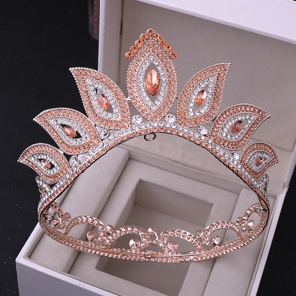 Baroque Wedding Crown Bride tiara Crowns for Queen Pageant Diadem Prom Headdress Bridal Princess Hair Jewelry Accessories