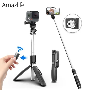 

Amazlife L02 Selfie Stick Monopod Bluetooth Tripod with Wireless Remote Shutter for Smartphone Gopro Camera
