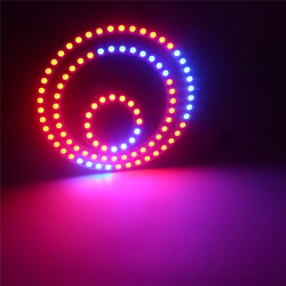 DC 5V WS2812B Led Module Strip 5050 SMD RGB Individual Addressable Ring Round Led Pixel Light Black/White PCB 8/16/24/35/45Leds