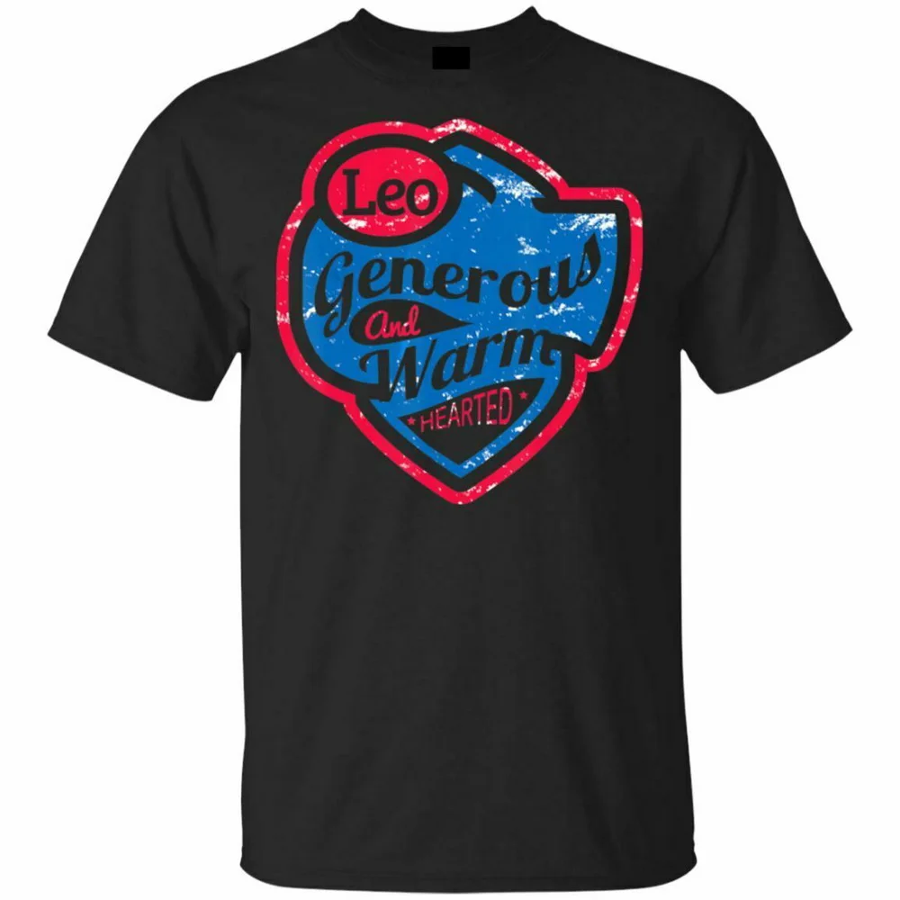 Vintage Leo Symbol Zodiac Sign Quote Birthday Black Navy T-Shirt S-3Xl Stylish Custom Tee Shirt | Мужская одежда