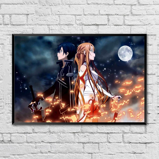 Sword Art Online Game Anime Poster Japanese Anime Movie Tv Series Cartoon  Poster Canva Print Art Decoration Home,no Frame - Painting & Calligraphy -  AliExpress