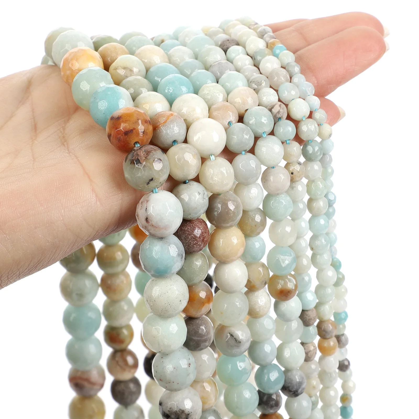 16&quotStrand Beads Natural Stone Jewelry Faceted Blue Red Lava Round Loose Spacer For Making Bracelet 4-12mm | Украшения и