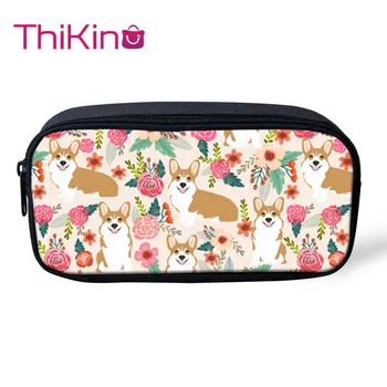 

Thikin Flower Puppy Dog Pencil Bags for Teens Pen Bag for Student Pencil Case Girls Makeup Storage HandBags Pen Purses for Kids
