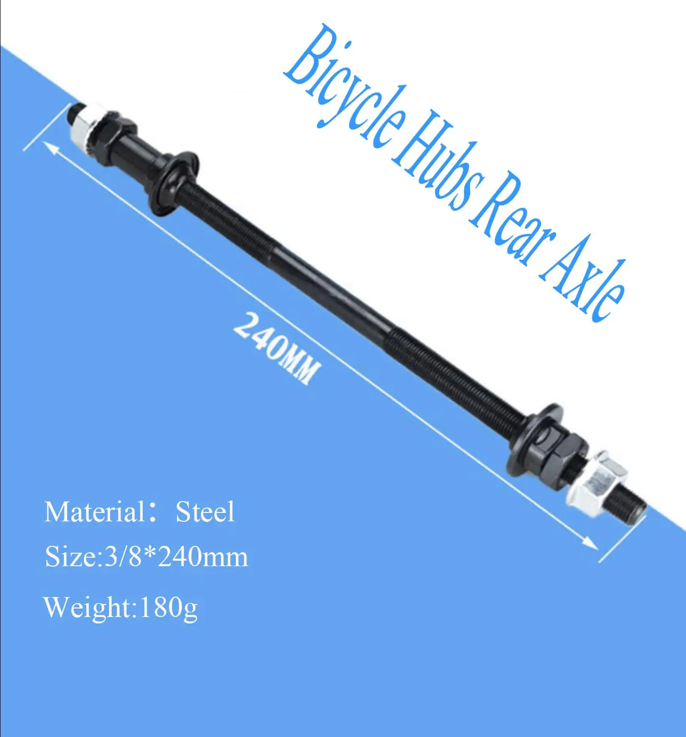 Mountain Bike Bicycle Hubs Rear Axle 240mm Lengthened Snow Bike